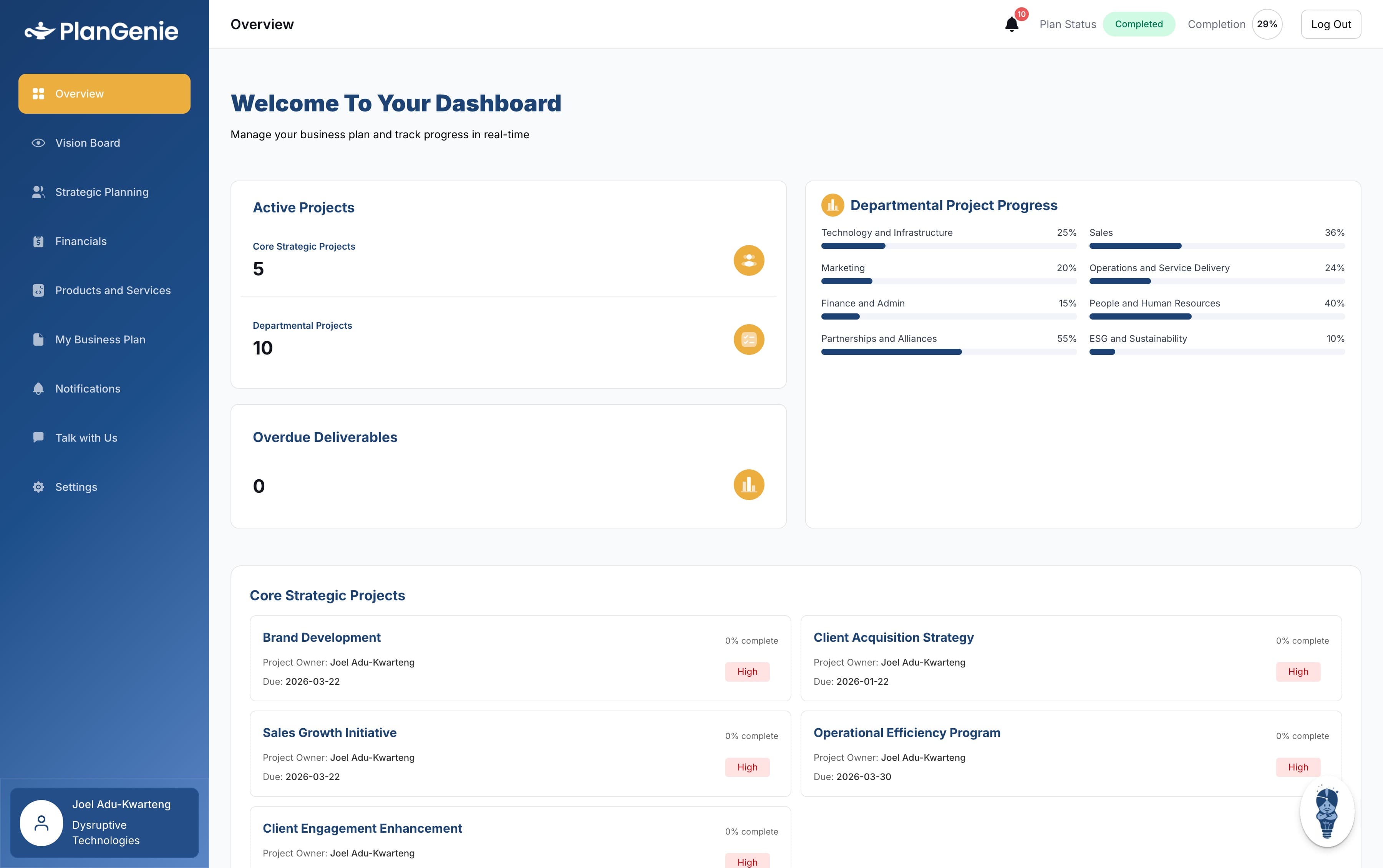 Plan Genie Interface